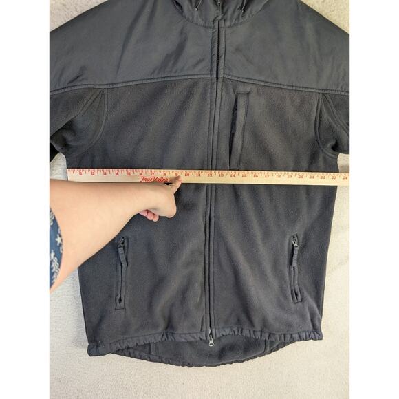 Duluth Trading Jacket Mens Large Tall LT Black Fleece Lined Zip Up Pockets Hood - Picture 5 of 16
